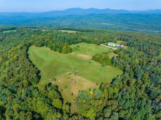 drone / aerial view with a mountain view