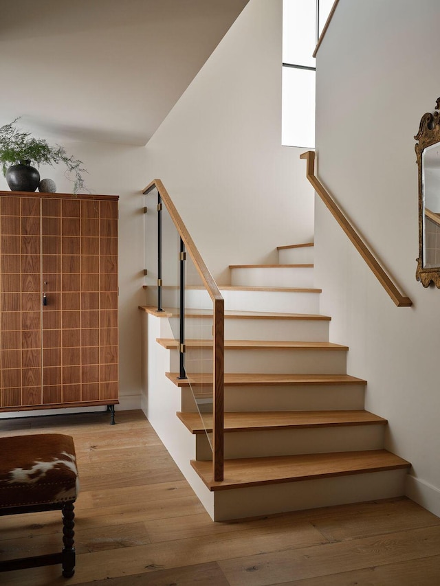 76 N St, Kennebunkport, ME 04046 - stairs featuring wood finished floors