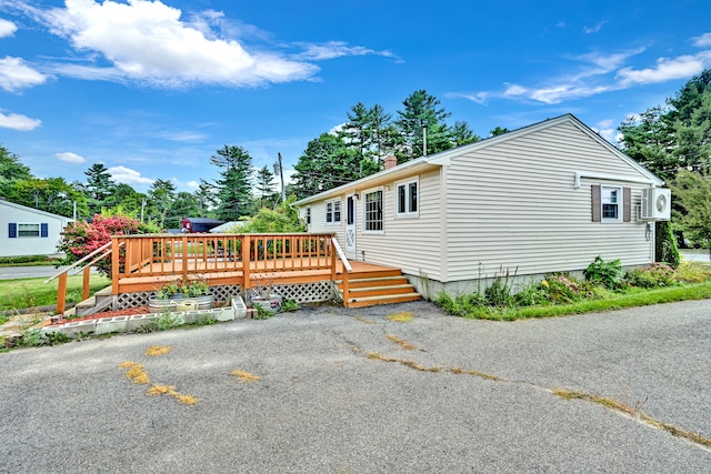 view of front of property with a deck