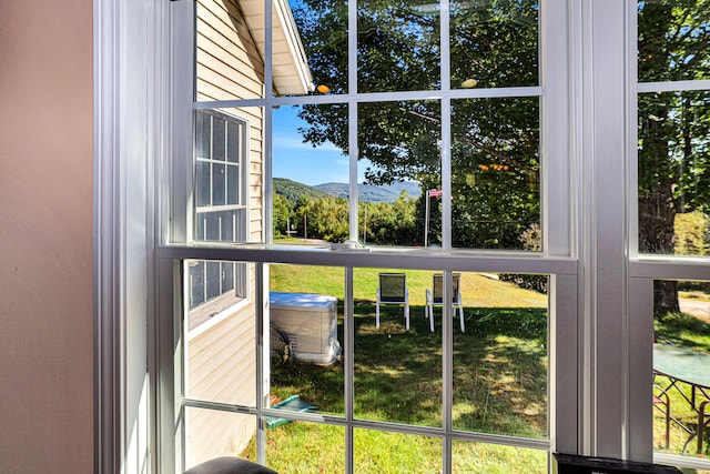 room details with a mountain view