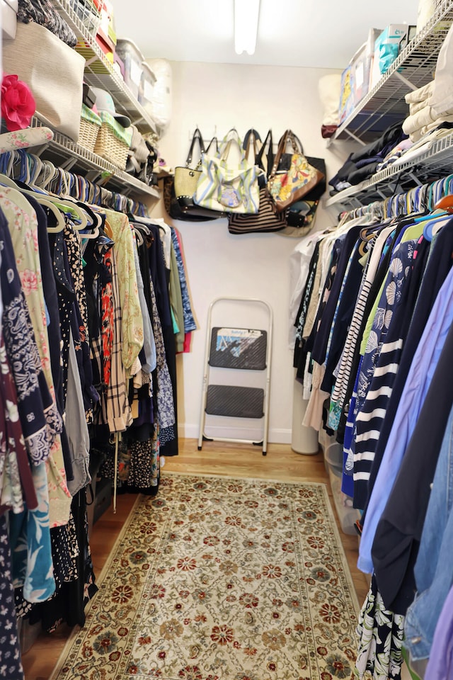 walk in closet featuring hardwood / wood-style floors