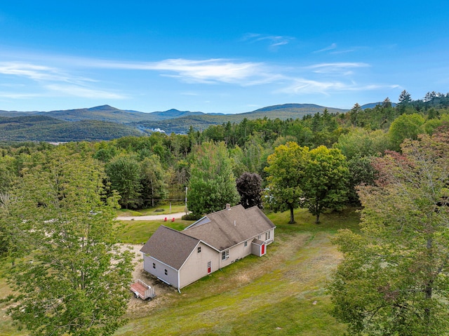 aerial view with a mountain view