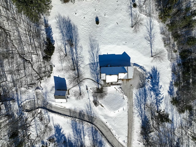 view of snowy aerial view