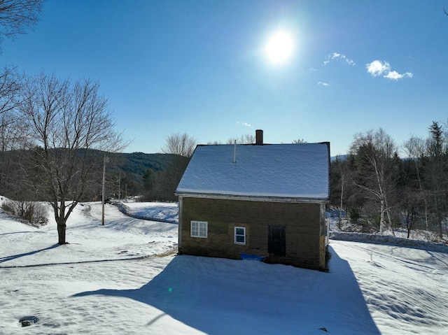 view of snow covered exterior