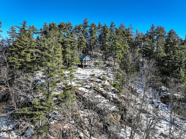 view of snow covered land