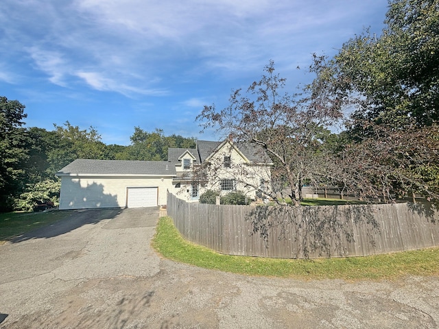 view of front of house with a garage