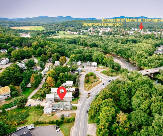 aerial view featuring a mountain view