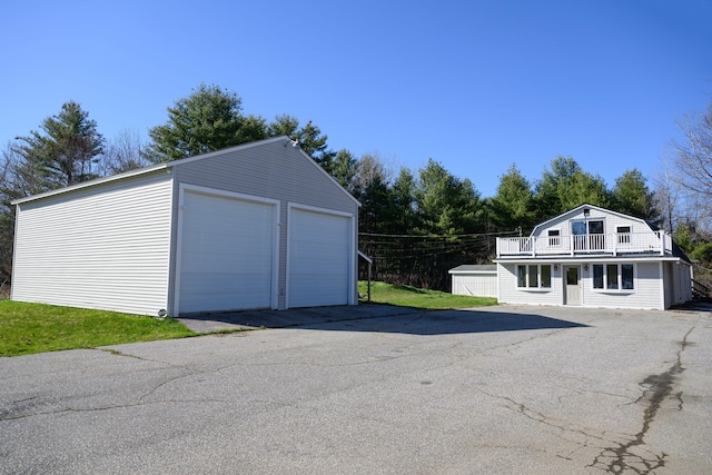 garage with a porch