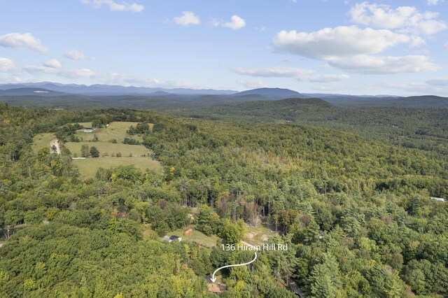 aerial view featuring a mountain view