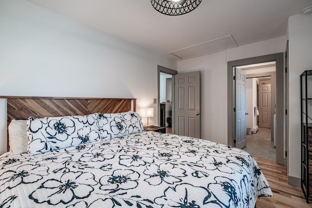 bedroom featuring light hardwood / wood-style floors