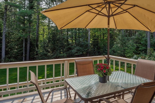 48 Camrock Dr, Rockport, ME 04856 - deck featuring outdoor dining space and a yard