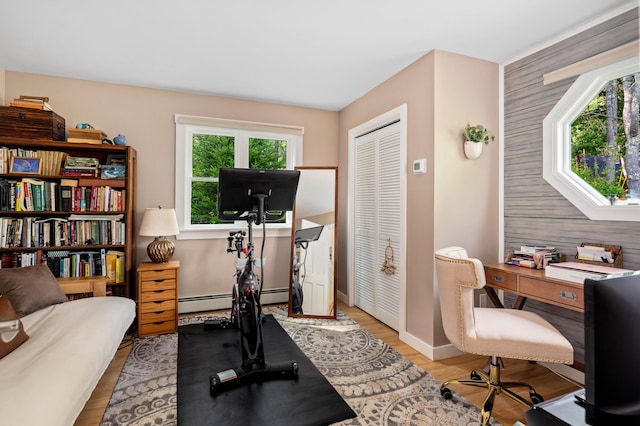 48 Camrock Dr, Rockport, ME 04856 - workout room with wood finished floors and baseboards