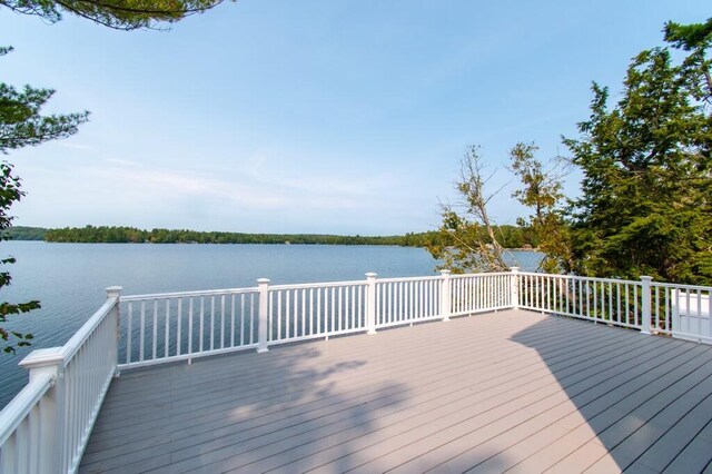 12 Sunset Ln, Otis, ME 04605 - wooden terrace featuring a water view