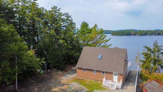 12 Sunset Ln, Otis, ME 04605 - aerial view featuring a forest view and a water view