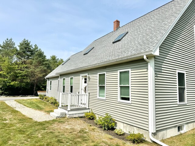 exterior space featuring a lawn