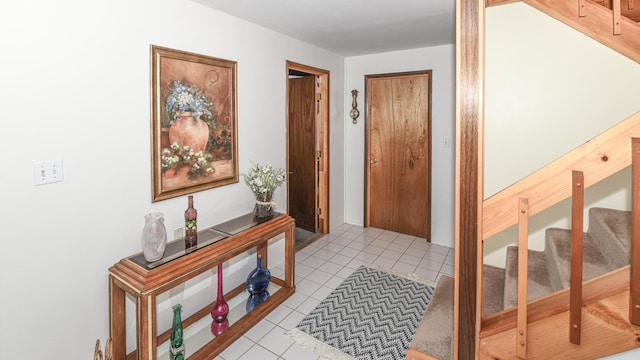 interior space featuring light tile patterned flooring