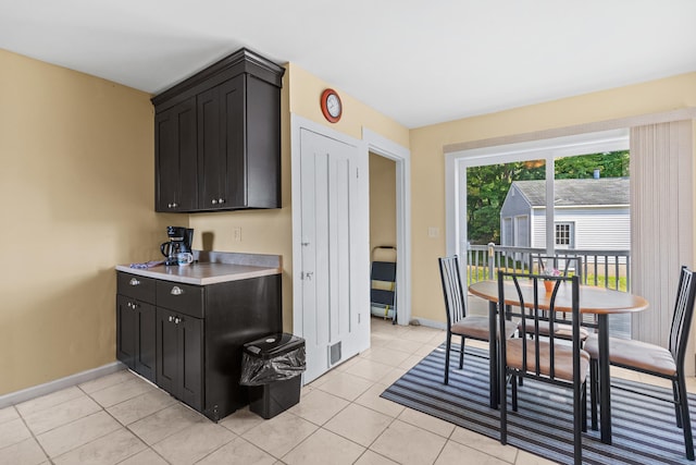 kitchen featuring light tile patterned floors