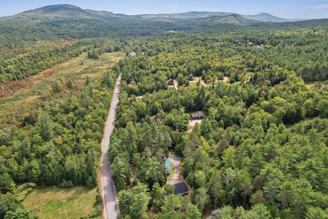 bird's eye view with a mountain view