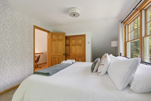 bedroom with vaulted ceiling