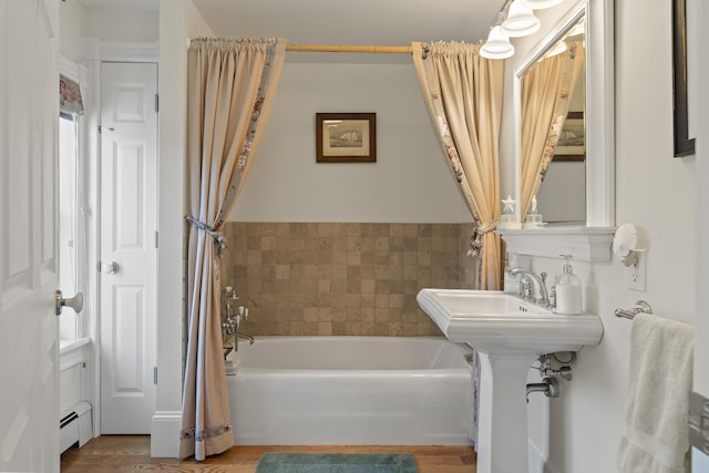 12 Steamboat Wharf Ln, Harpswell, ME 04079 - full bathroom with a bathtub and a baseboard heating unit