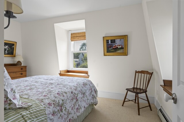 12 Steamboat Wharf Ln, Harpswell, ME 04079 - bedroom with carpet floors, baseboards, and a baseboard heating unit