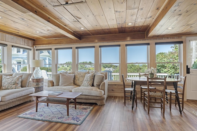 12 Steamboat Wharf Ln, Harpswell, ME 04079 - sunroom / solarium with a healthy amount of sunlight and beamed ceiling