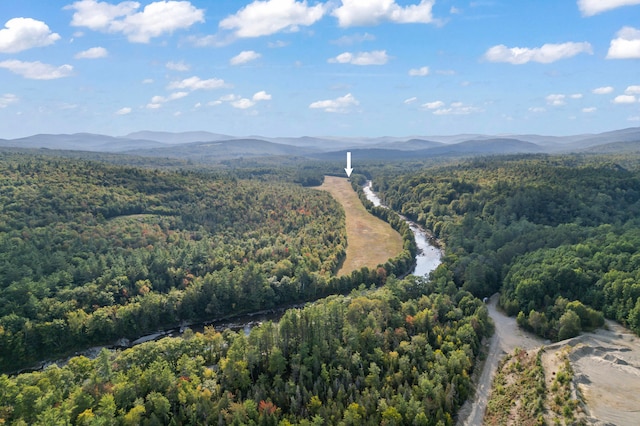 drone / aerial view with a mountain view