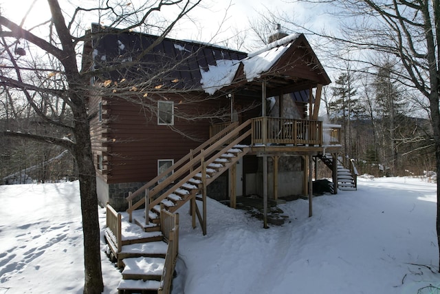 view of snowy exterior