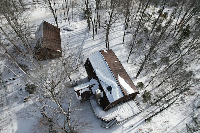 view of snowy aerial view