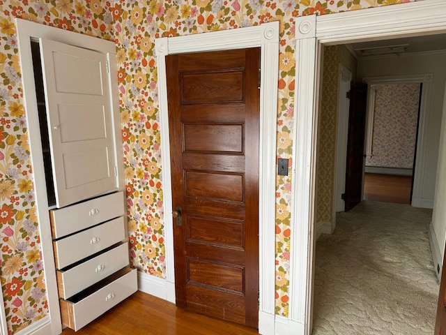 interior space featuring hardwood / wood-style flooring and a baseboard radiator