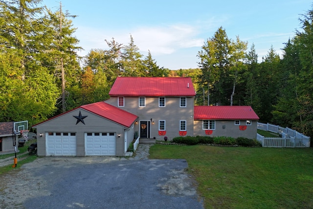 view of front of home with a front yard