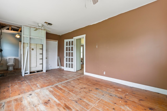 spare room with ceiling fan