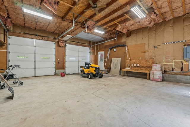 garage with electric panel