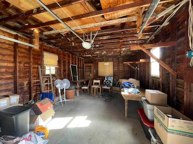 interior space with wood walls