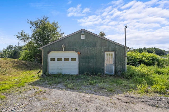 view of garage