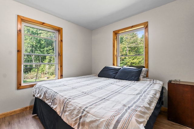 bedroom featuring wood-type flooring