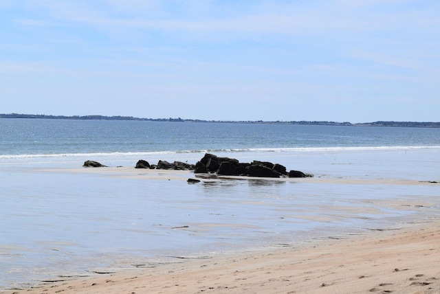 property view of water with a beach view