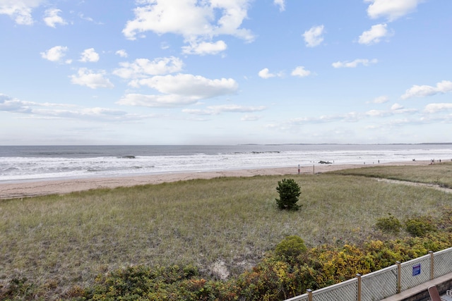 property view of water with a beach view