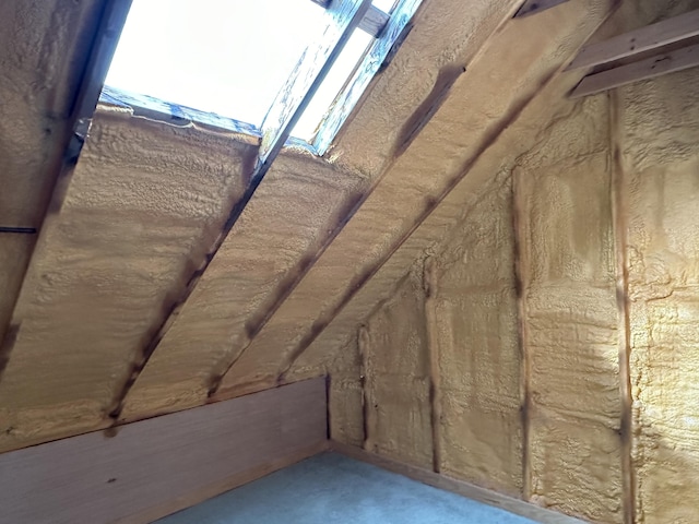 view of unfinished attic