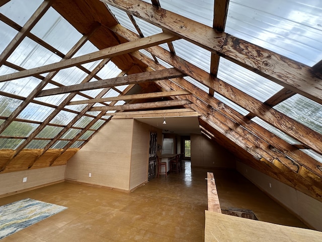 interior space with vaulted ceiling