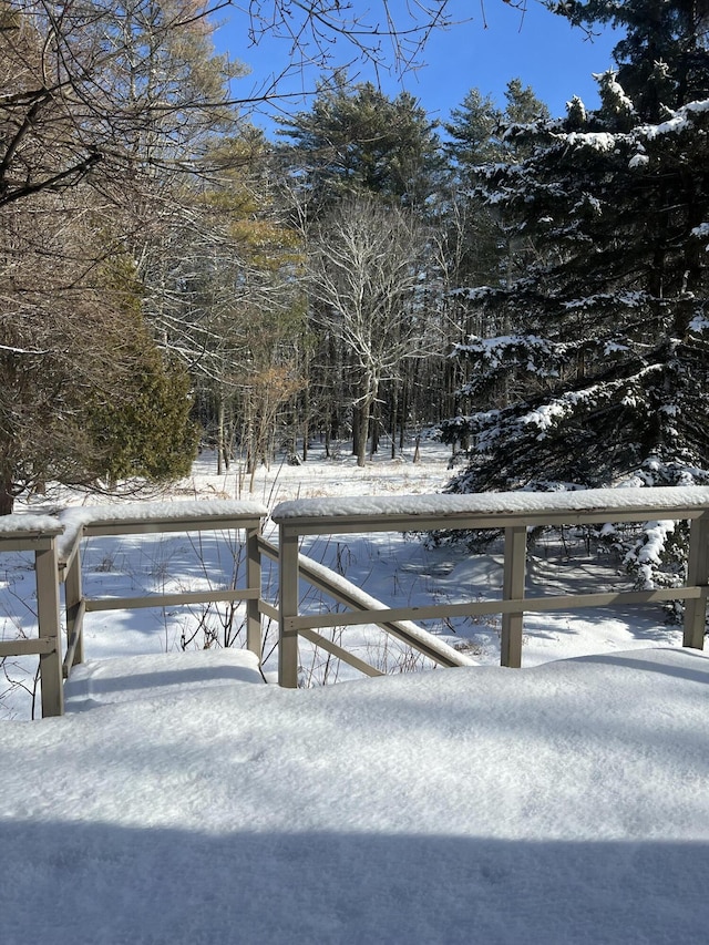 view of snow covered pool