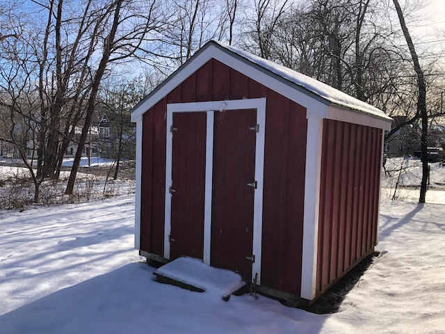 view of snow covered structure