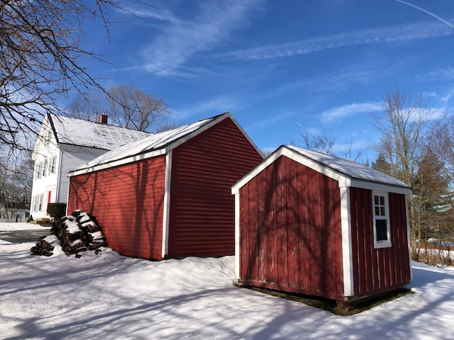 view of snow covered structure