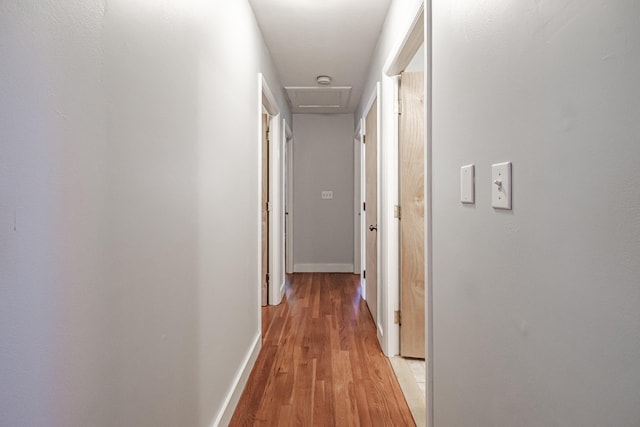 hall featuring light hardwood / wood-style flooring