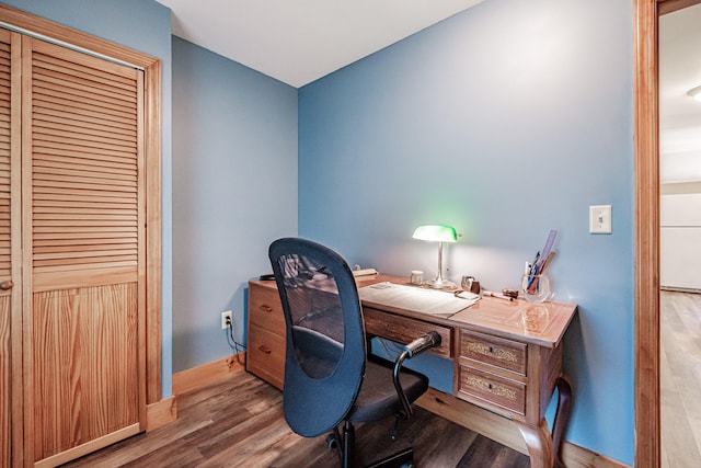 office featuring light wood-type flooring