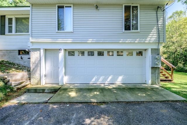 view of garage