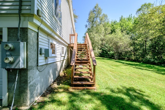 view of yard with a deck