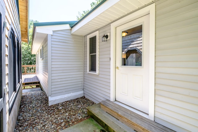 view of doorway to property