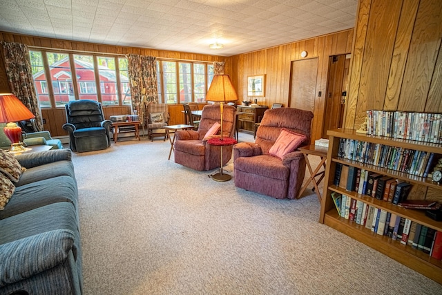 35 Middle Rd, Acton, ME 04001 - carpeted living area featuring wooden walls