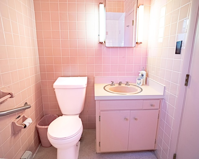 35 Middle Rd, Acton, ME 04001 - bathroom featuring tile walls, toilet, and vanity